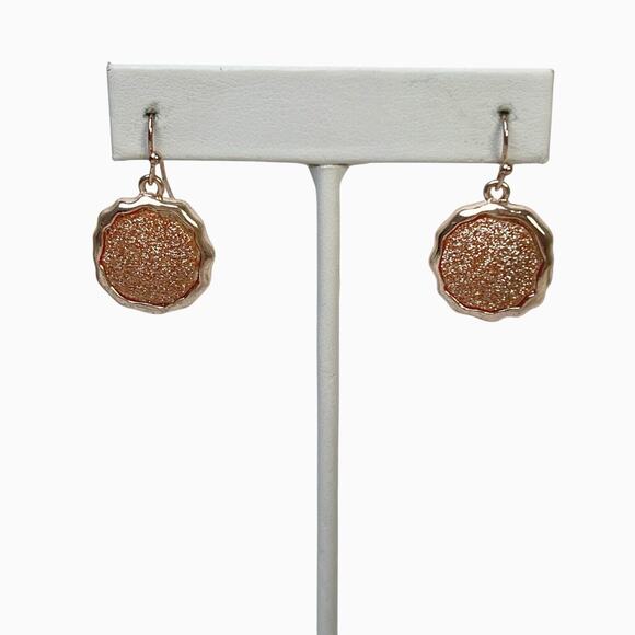 Necklace And Earrings Set Long Rose Gold Glitter Drop Pendant Tassel C 1946 - Picture 5 of 16